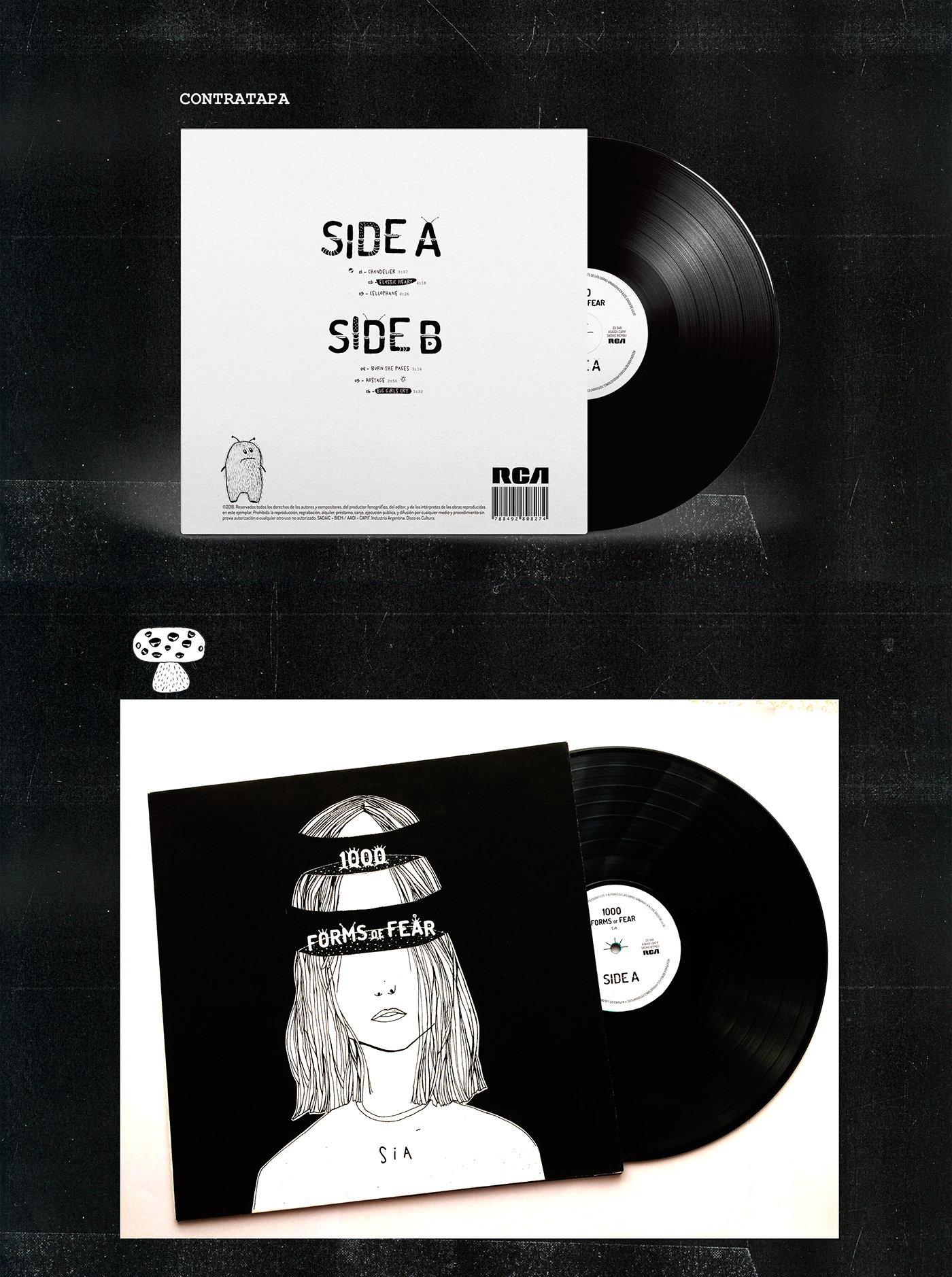 cosgaya tipografia SIA vinilo vinyl LP ilustracion 1000 forms of fear