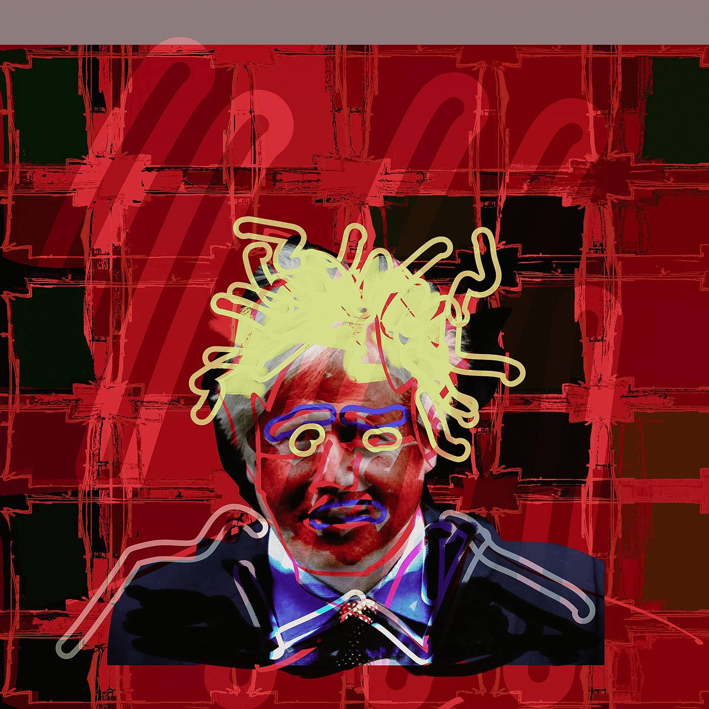 Boris Johnson covers h lies Multilayered POO portrait swine