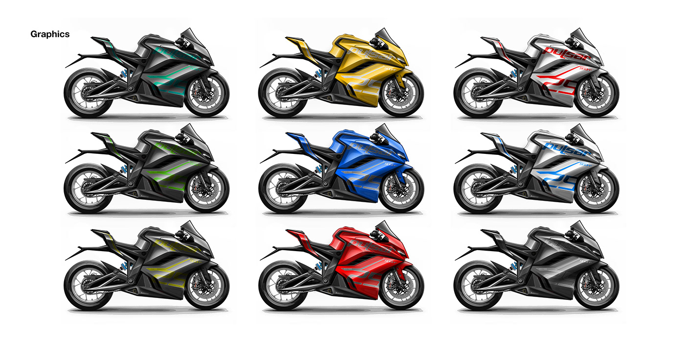 Automotive design bajaj design graphic design  industrial design  motorcycle motorcycle design photoshop Pulsar sketch