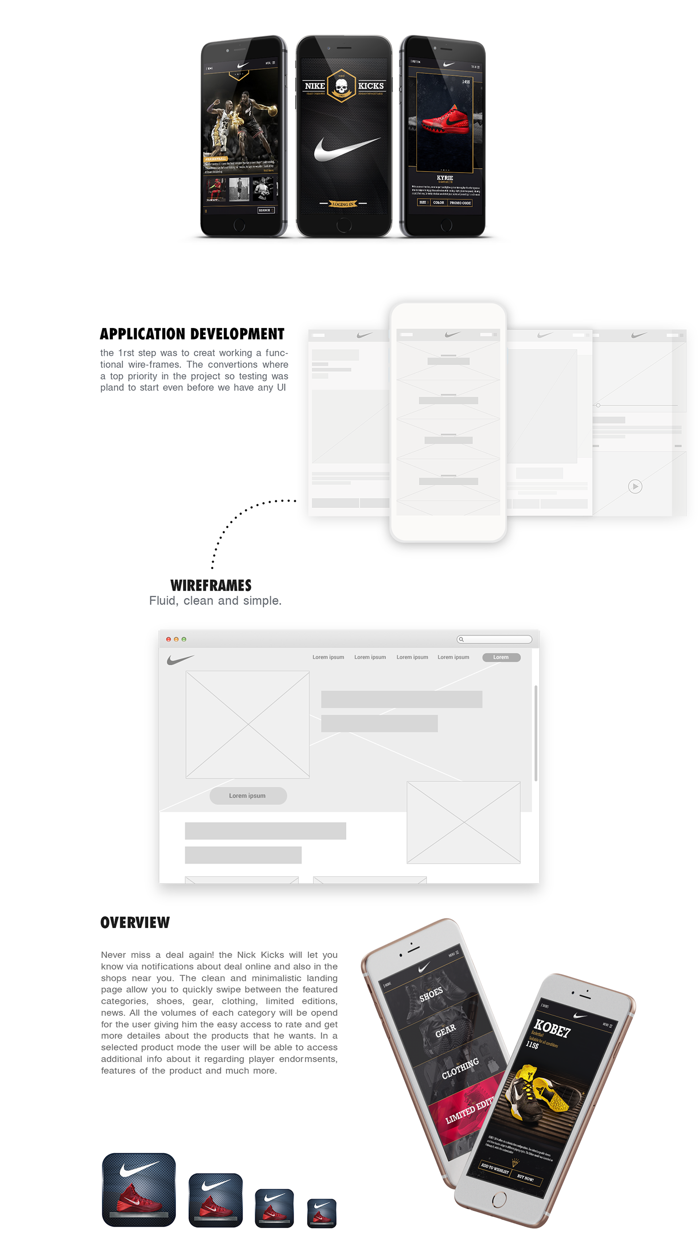 app mobile desktop IPHON6 apple Nike kicks design Platform slider navigation UI ux Web shoes