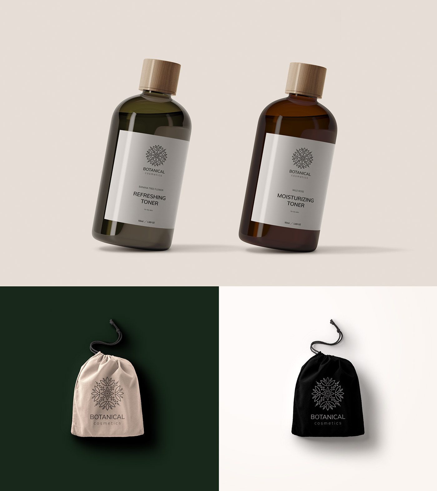 branding  cosmetics package bottle graphics design eco organic logo