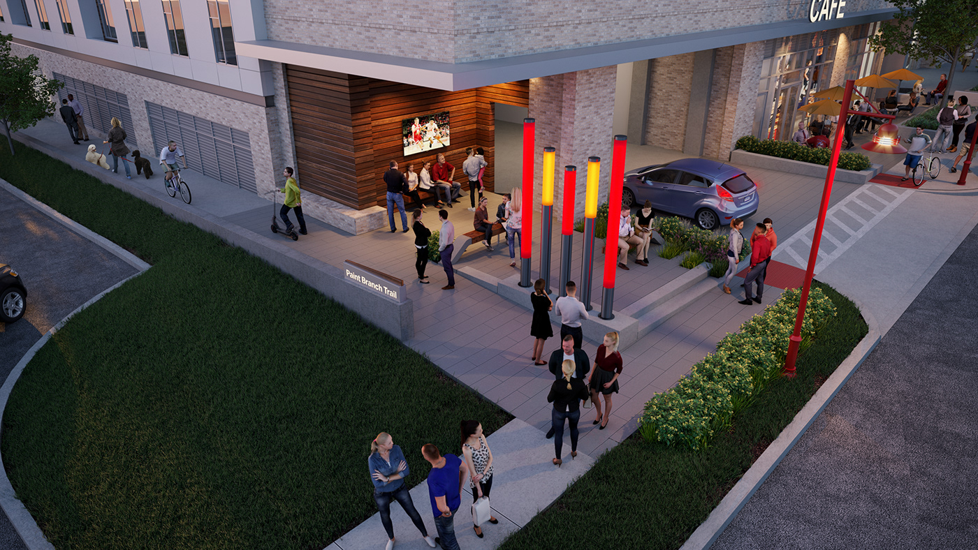 college corona renderer DUSK rendering student housing 3D architecture