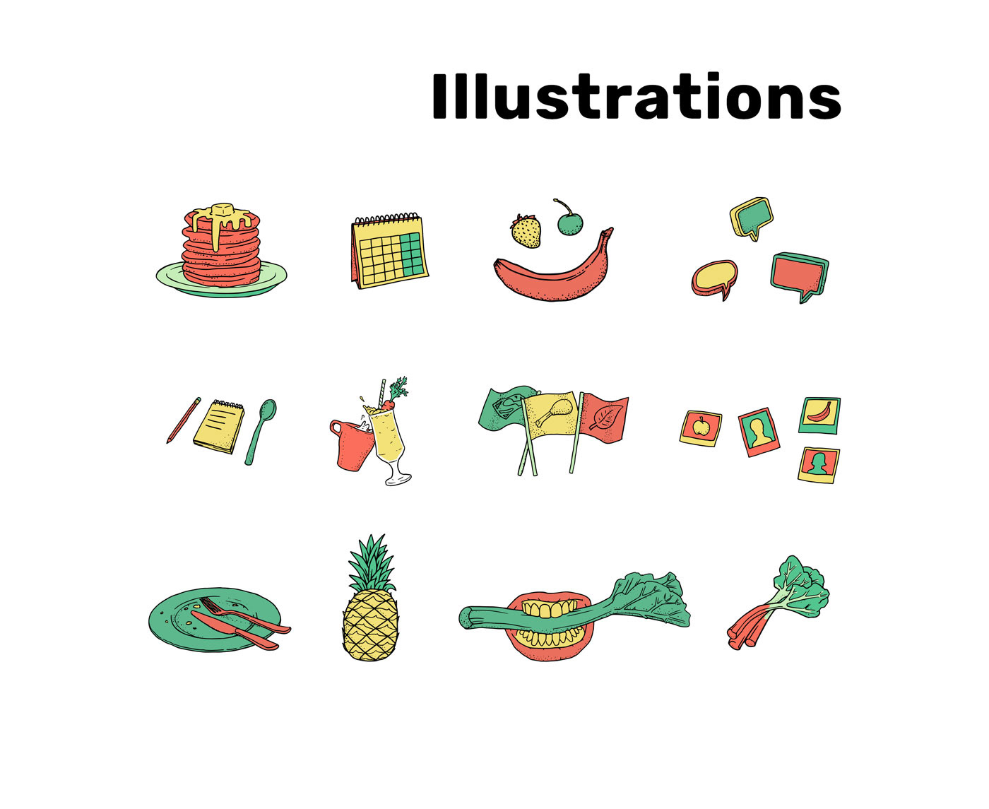 design ILLUSTRATION  graphic design  Food  foodie Founder branding 