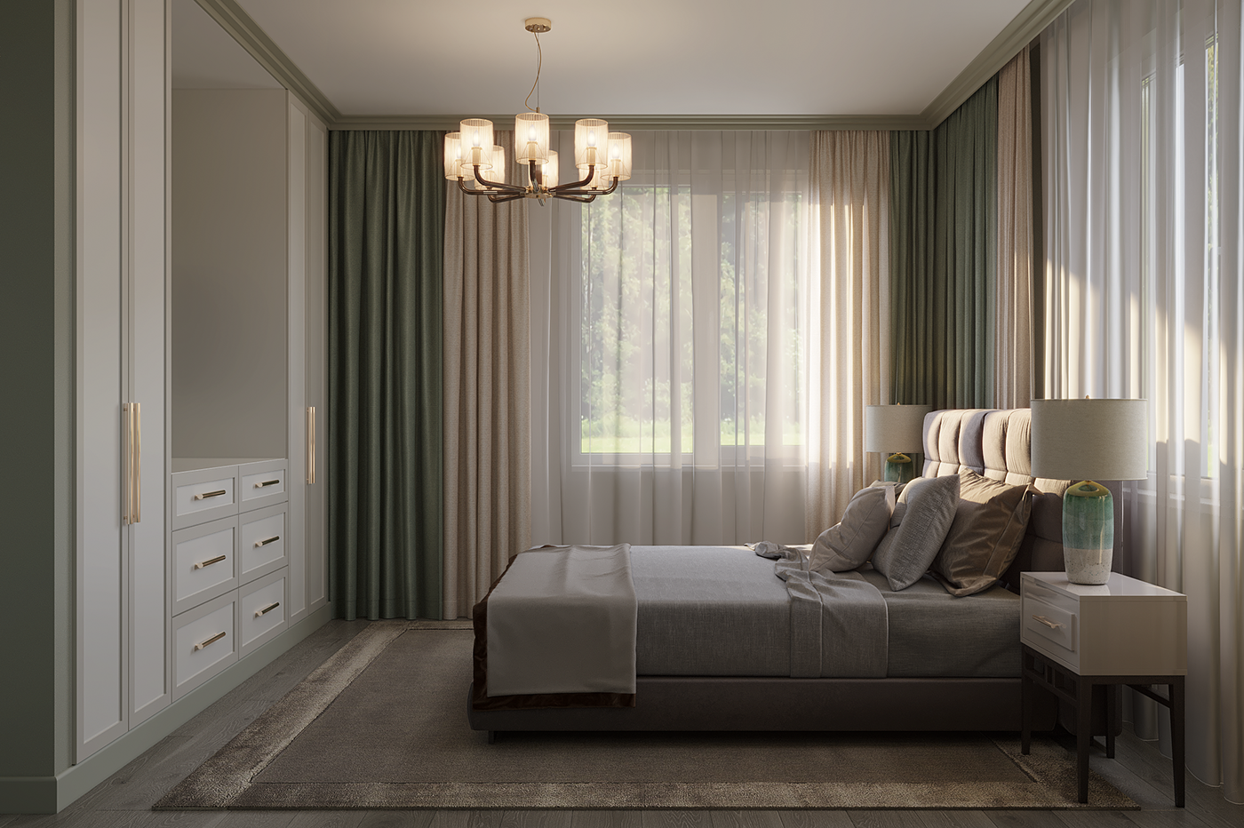 спальня bedroom Interior design интерьер дизайн 3D Vizualization