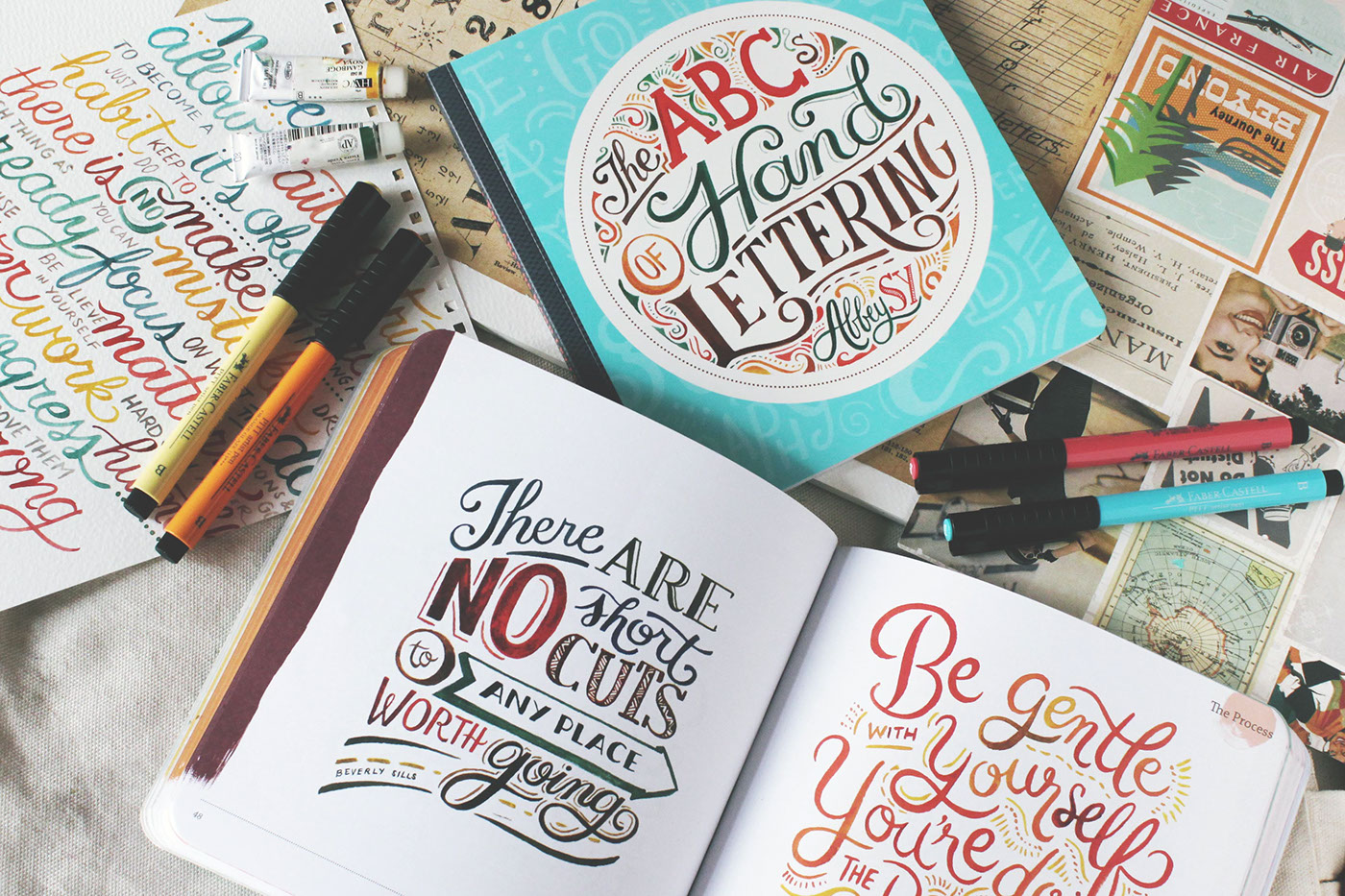 lettering ABCs HAND LETTERING book Summit Books abbey sy beginners book type hand type alphabets letters Quotes inspiration Author