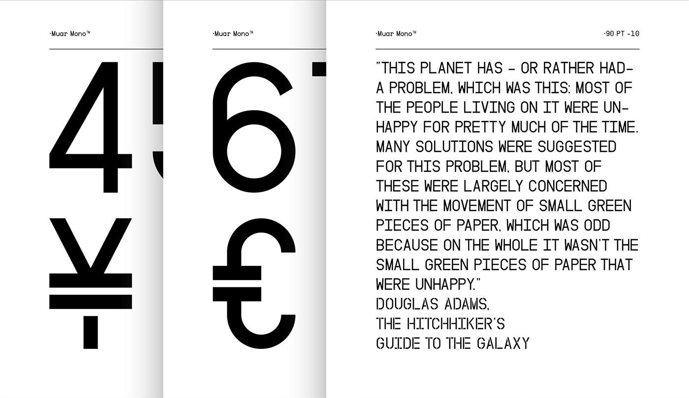 Typeface free family font typography   Type System type graphic design  muar mono black and white