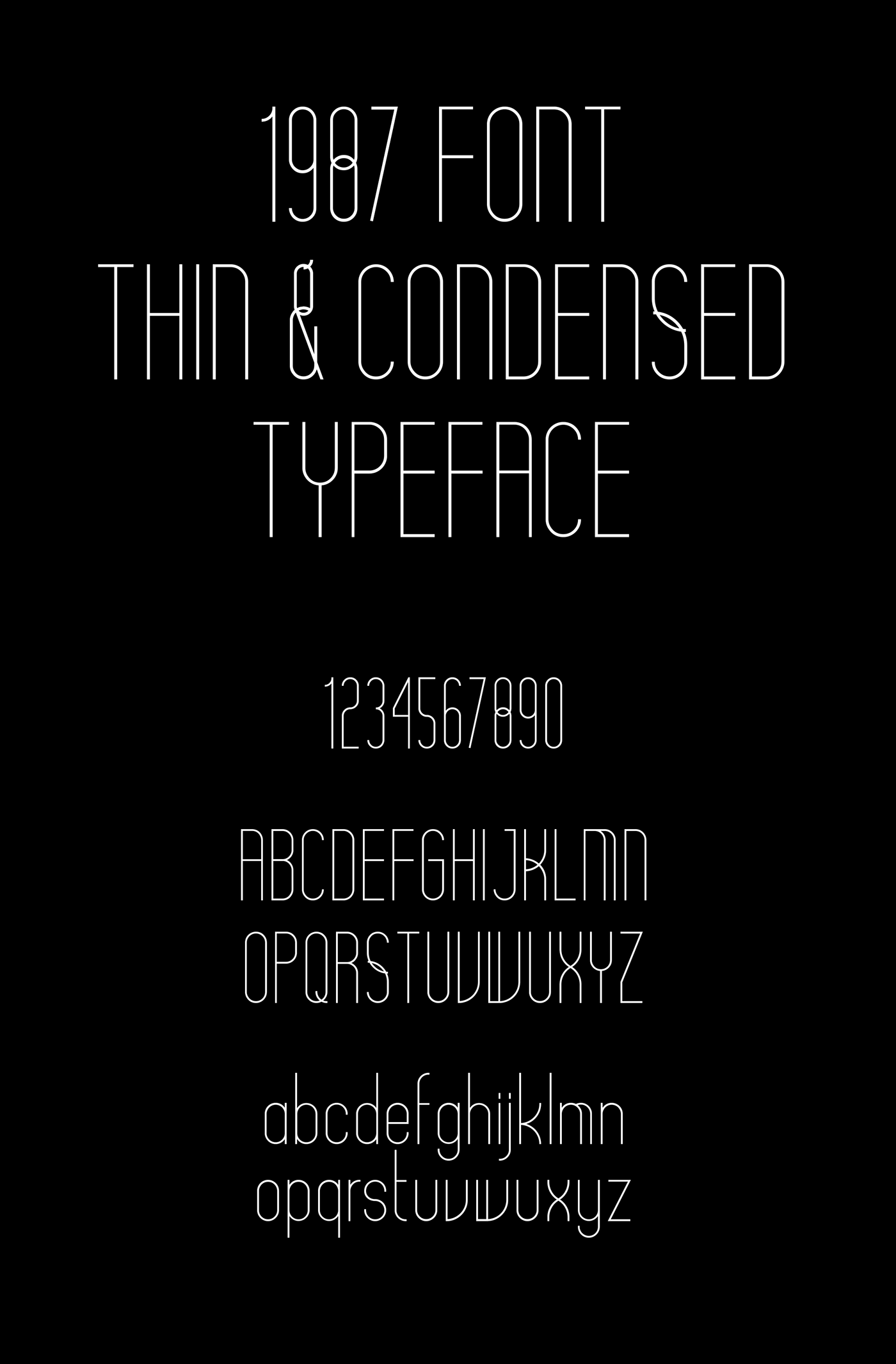 editorial typo font freefont Free font Typeface condensed thin 1980s