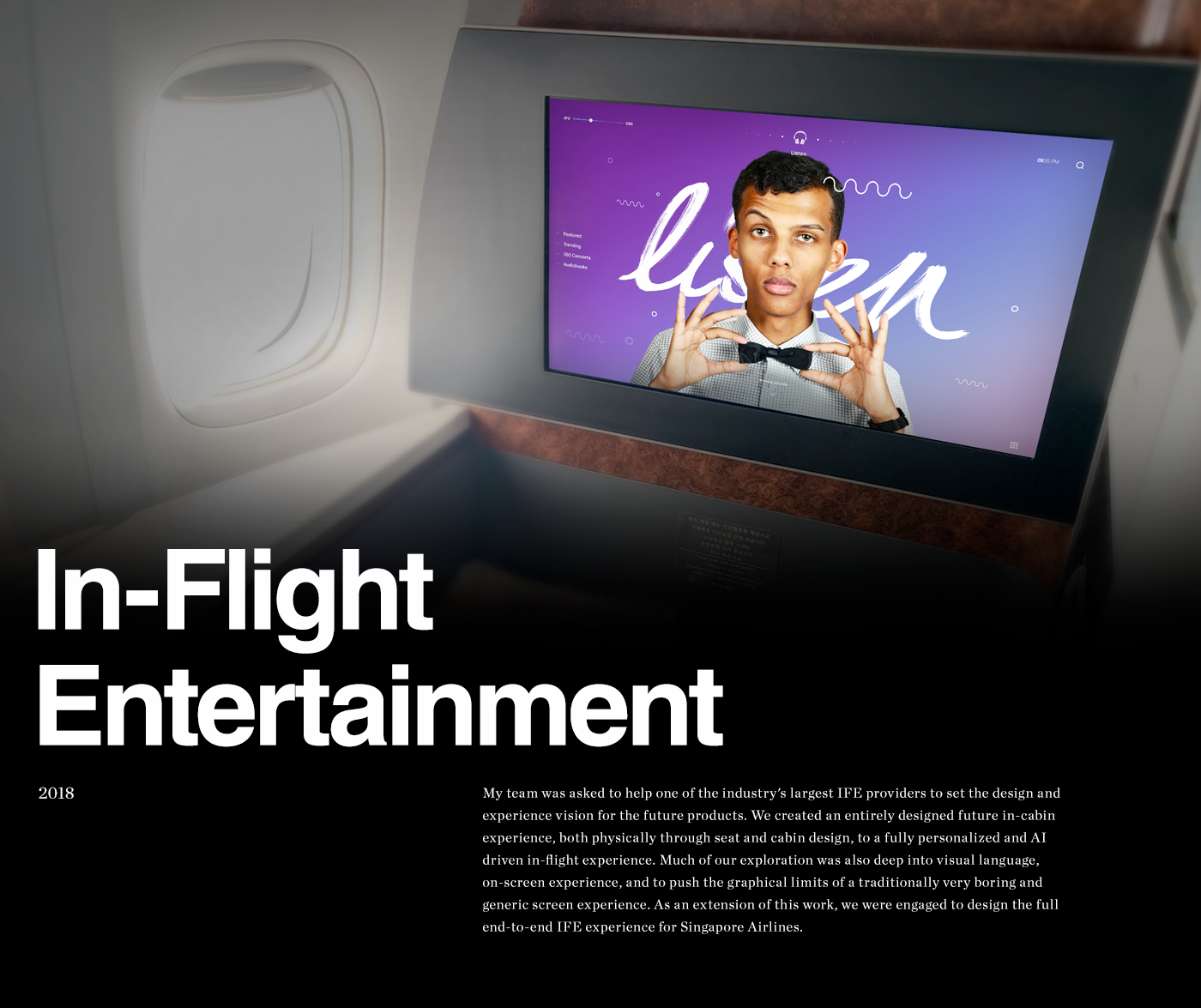 in flight entertainment IFE UI hmi airline aviation Infotainment