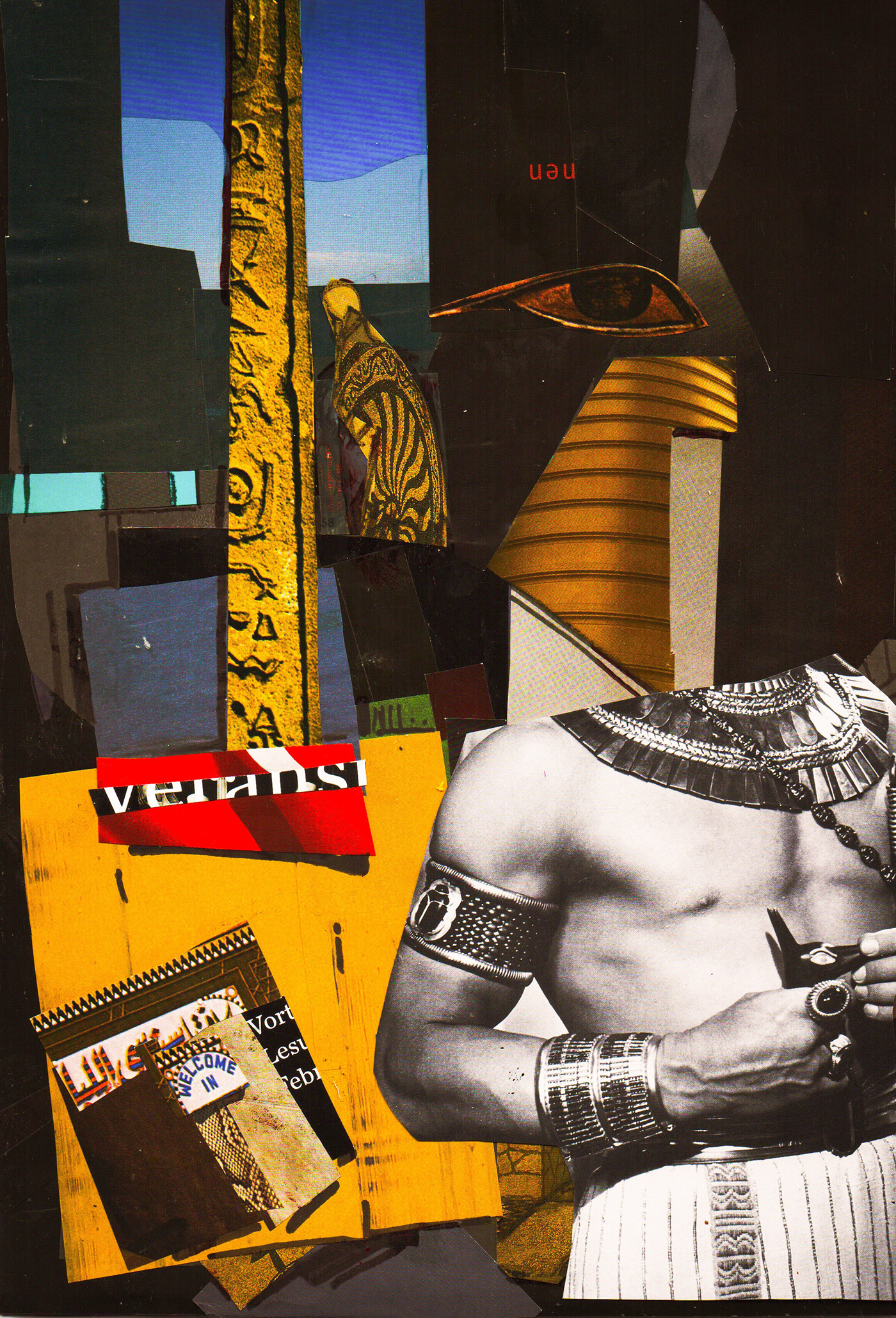 pharao collage review tags Kommas egypt digital handmade Fashion  poster