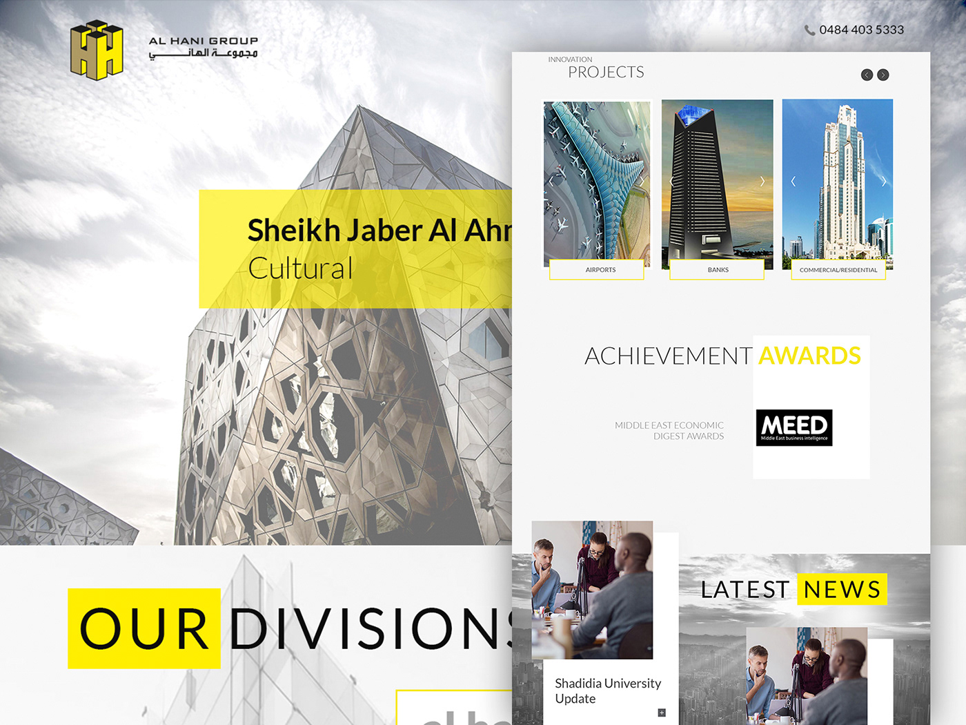 Kuwait gulf dubai uiux creative Webdesign yellow