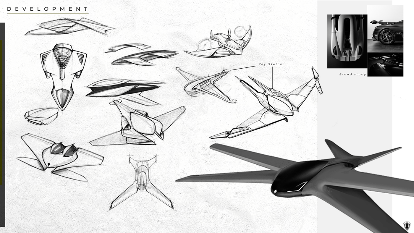 eVTOL drone Aircraft blender visualization design Automotive design Transportation Design Koenigsegg Jet