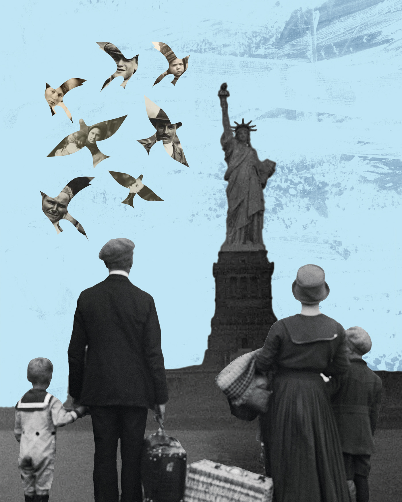 Immigration Education awareness collage Digital Art 