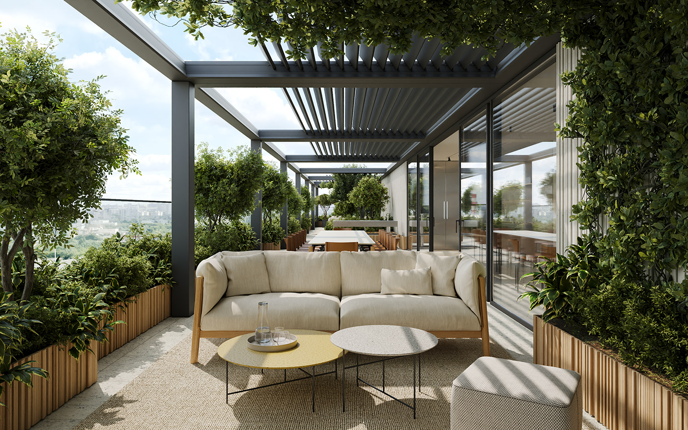 house penthouse Interior design Outdoor terrace