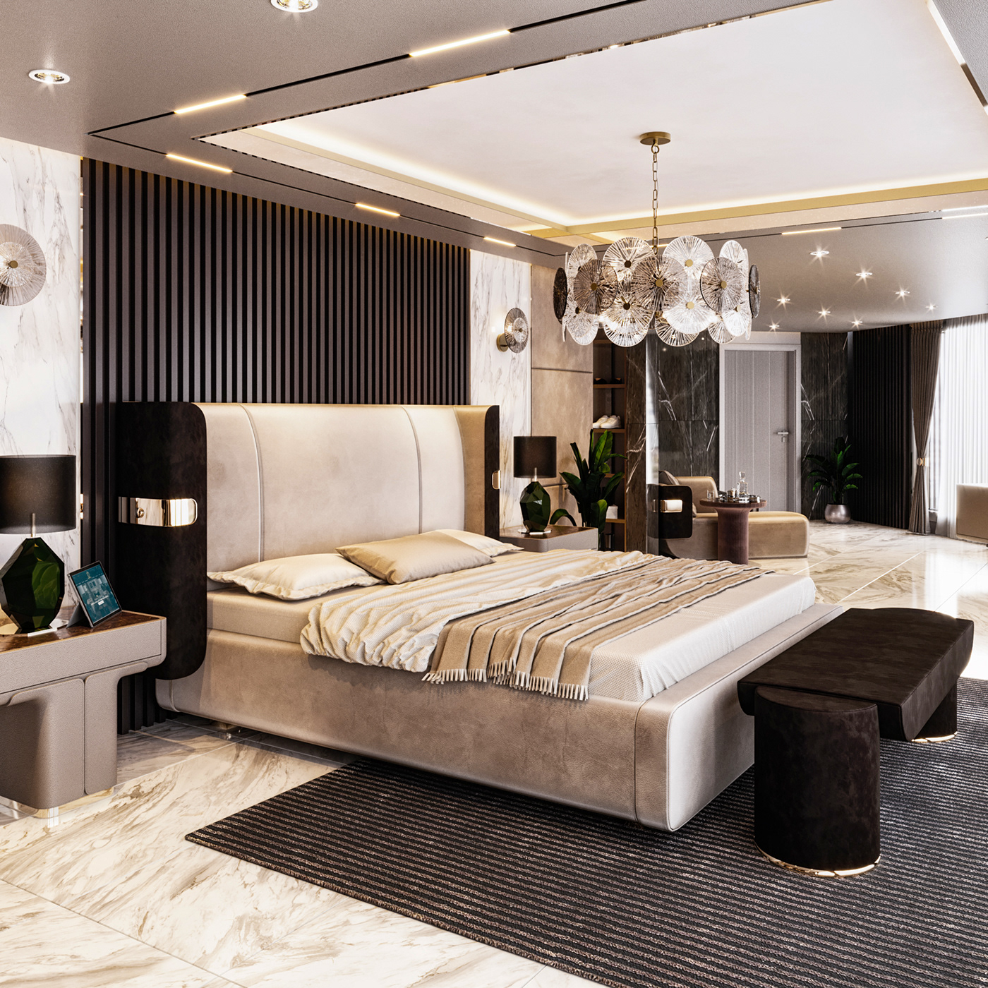3ds max bedroom design corona render  Modern Design