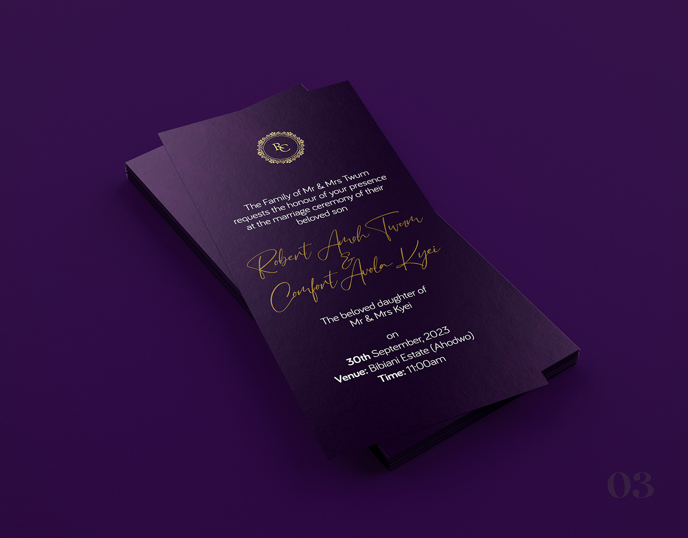 graphic design  Invitation wedding wedding invitation purple gold Luxury Design invitation design beautifulinvitation