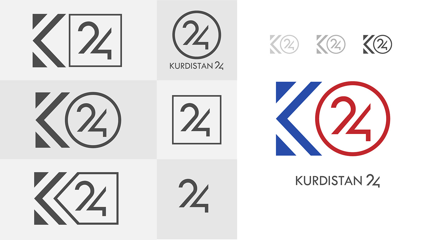 logo Rebrand package adobe ILLUSTRATION  Render graphic design  Kurdistan 24 tvc TV channel