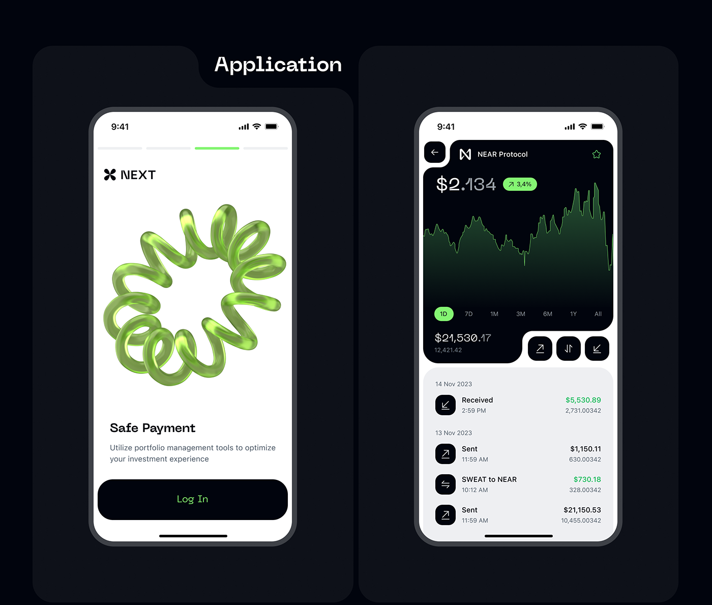 UX design ui design animation  crypto WALLET finance Mobile app Product Page Figma after effects