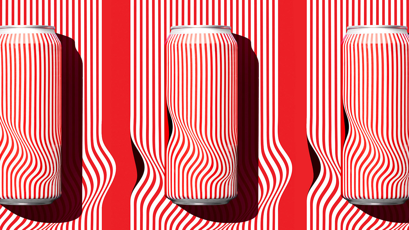 beer beer can collective arts Juan Carlos Pagan Mural optical art Packaging packaging design poster trippy