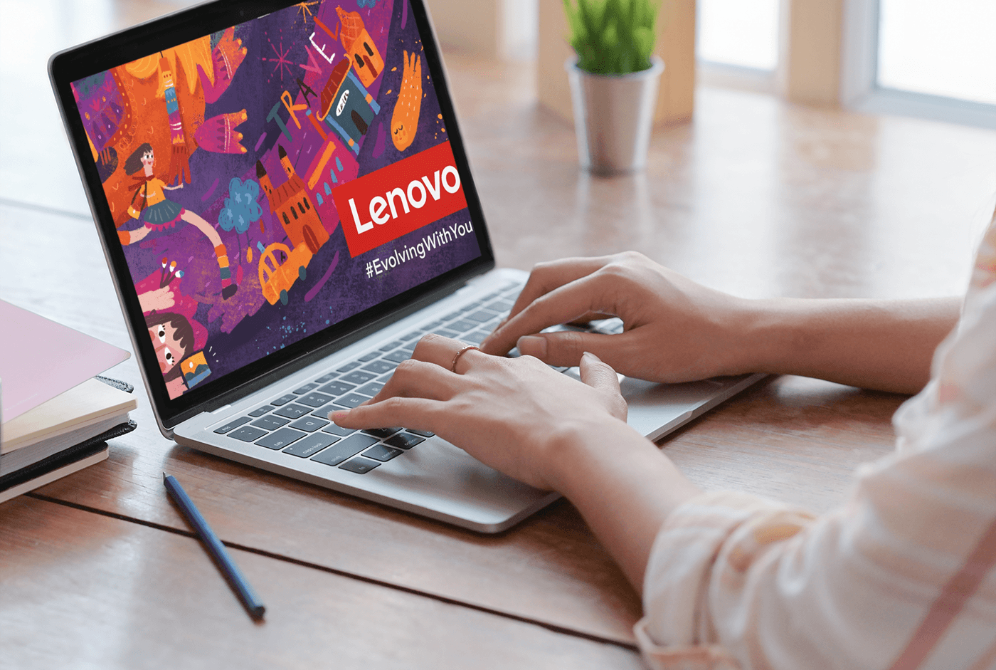 digital illustration ILLUSTRATION  Lenovo purple