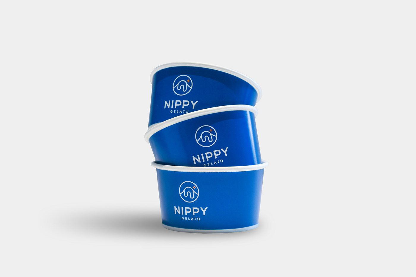 nippy Gelato ice cream branding  brand identity corporate blue cafe booth