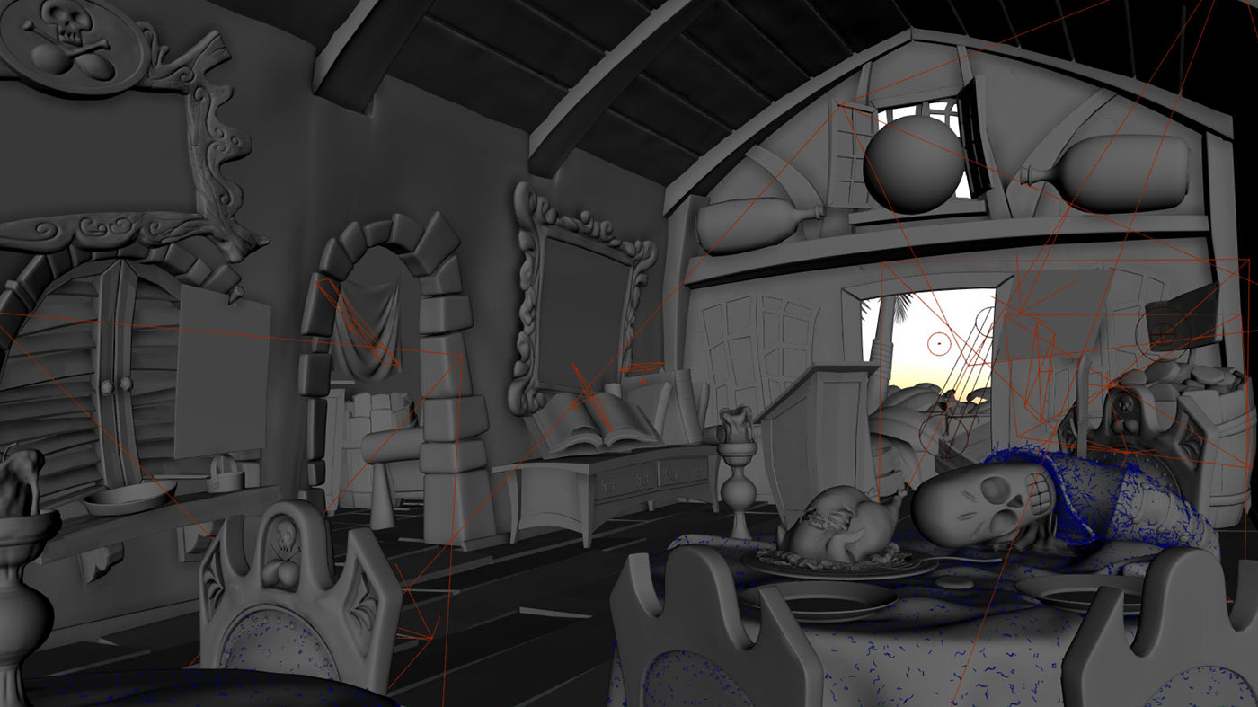 monkey island Lucas Arts 3D environment game adventure Maya vray photoshop substance Zbrush