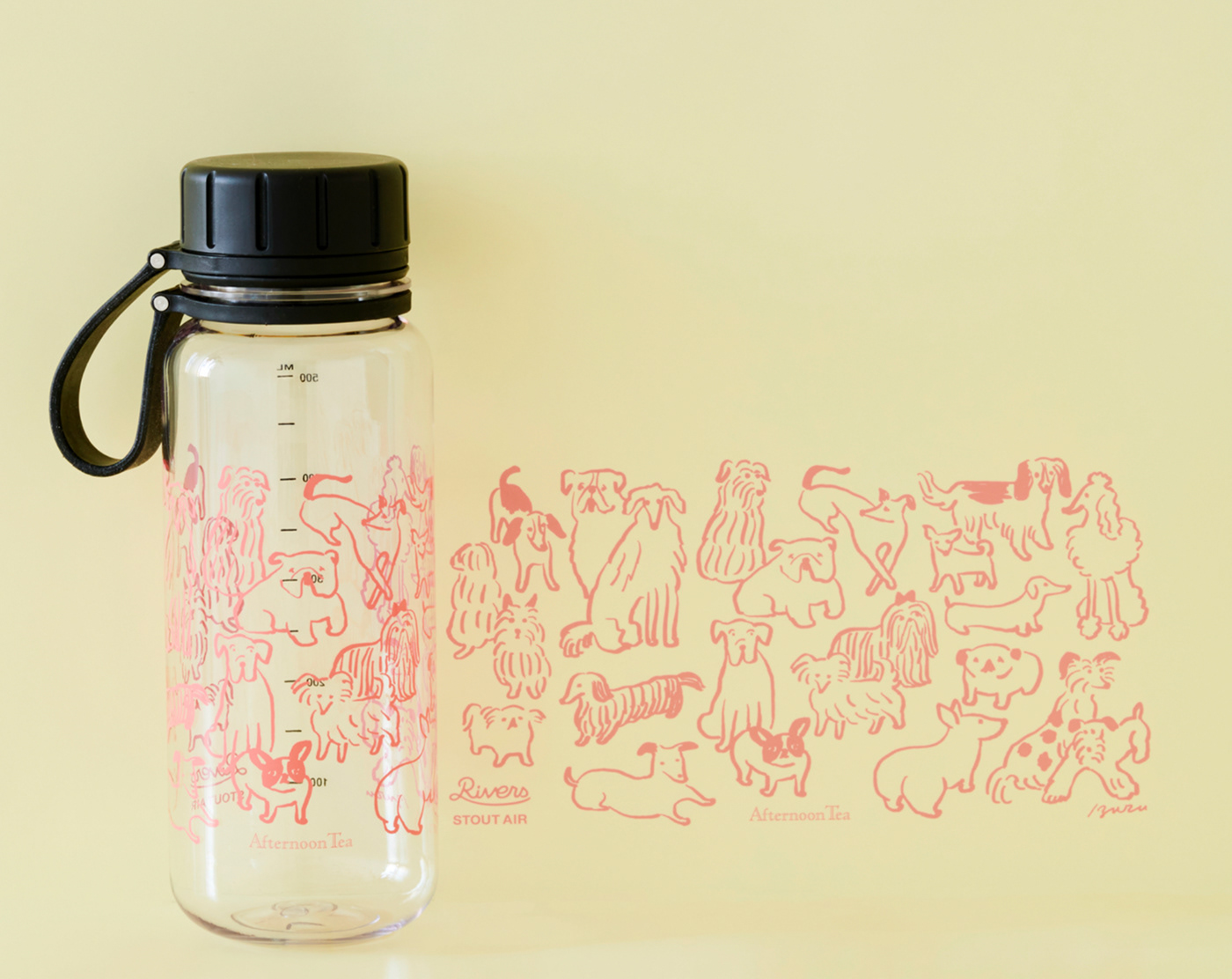 afternoon tea design dogs Drawing  ILLUSTRATION  package tea bottle izuruaminaka