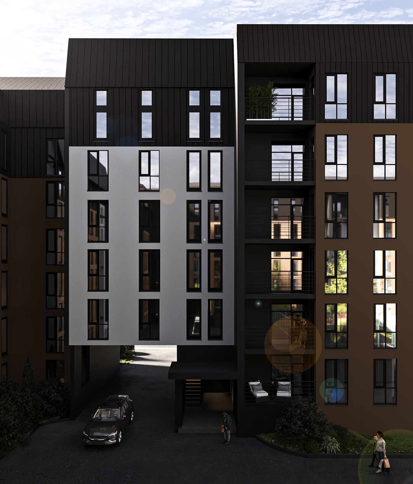 exterior residential complex visualization 3D exterior design art corona render  3dmax development developer