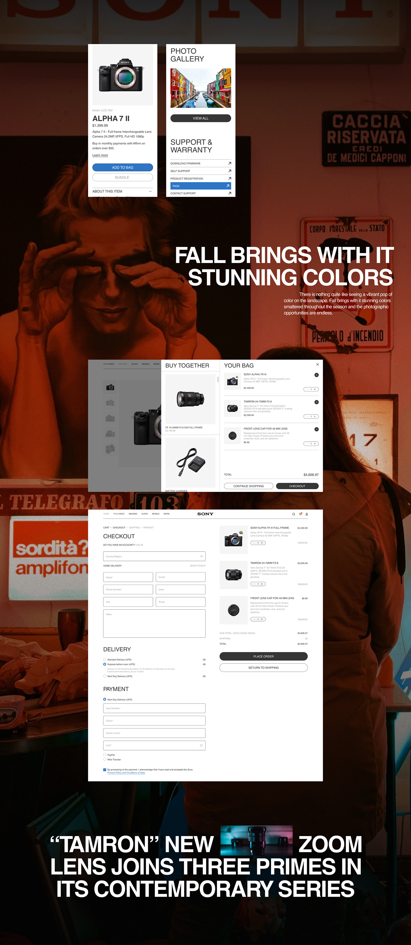 appliance e-commerce photocamera Photography  product sonyalpha UX UI DESign Web Design  Website