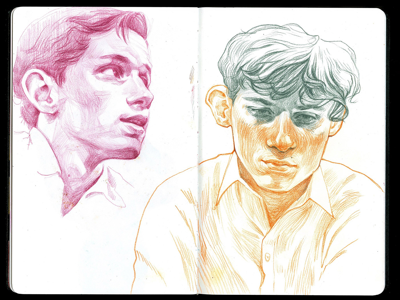 sketch sketchbook ink drawing portrait TRADITIONAL ART markers artwork Drawing  color pancil