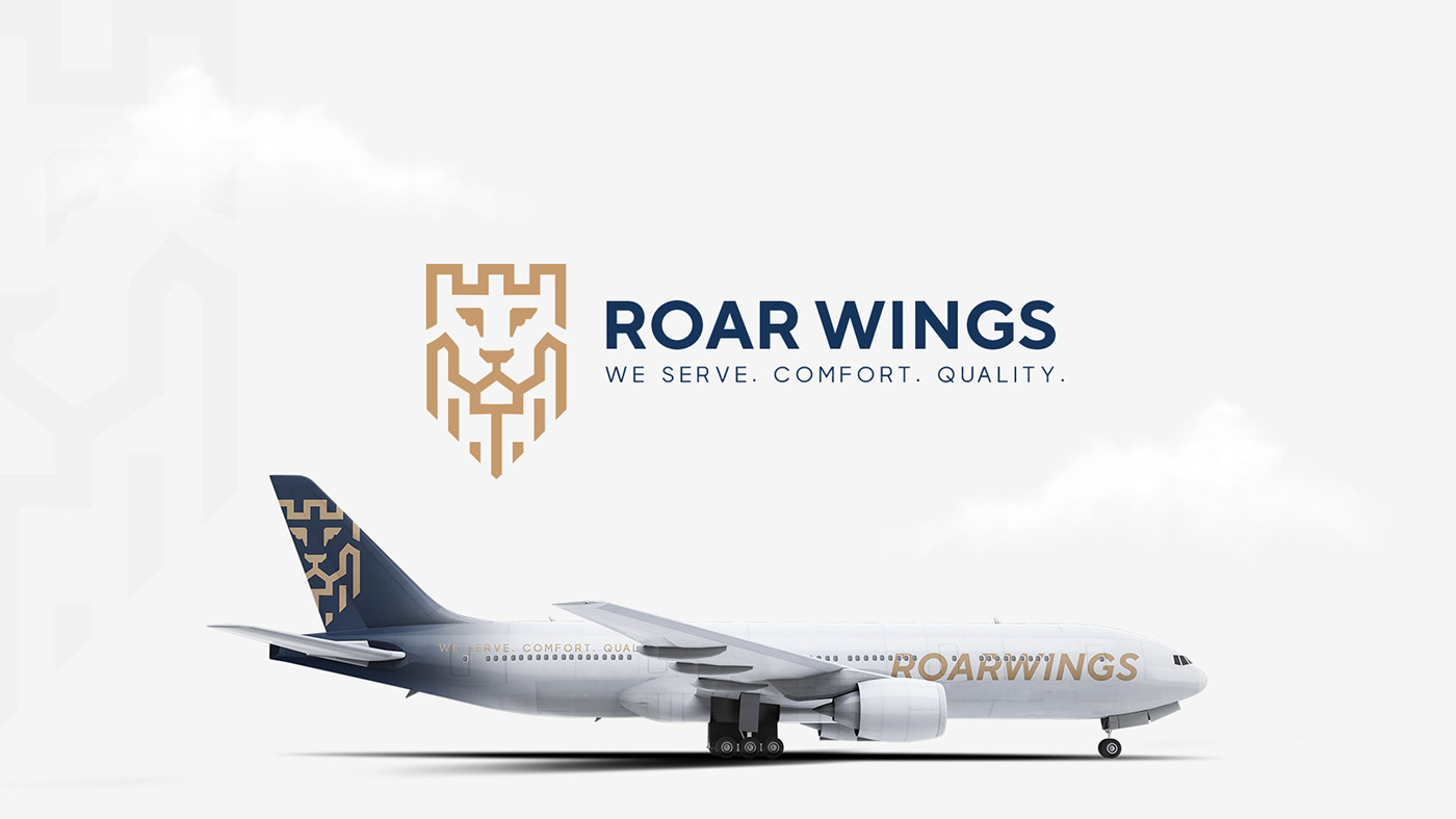 design lion king logo brand identity Advertising  airline airplane Logo Design Graphic Designer