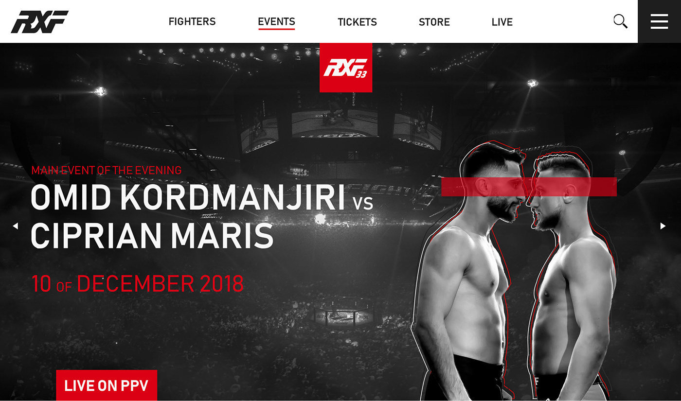 rxf MMA visual identity branding  rebranding Web Website Webdesign logo