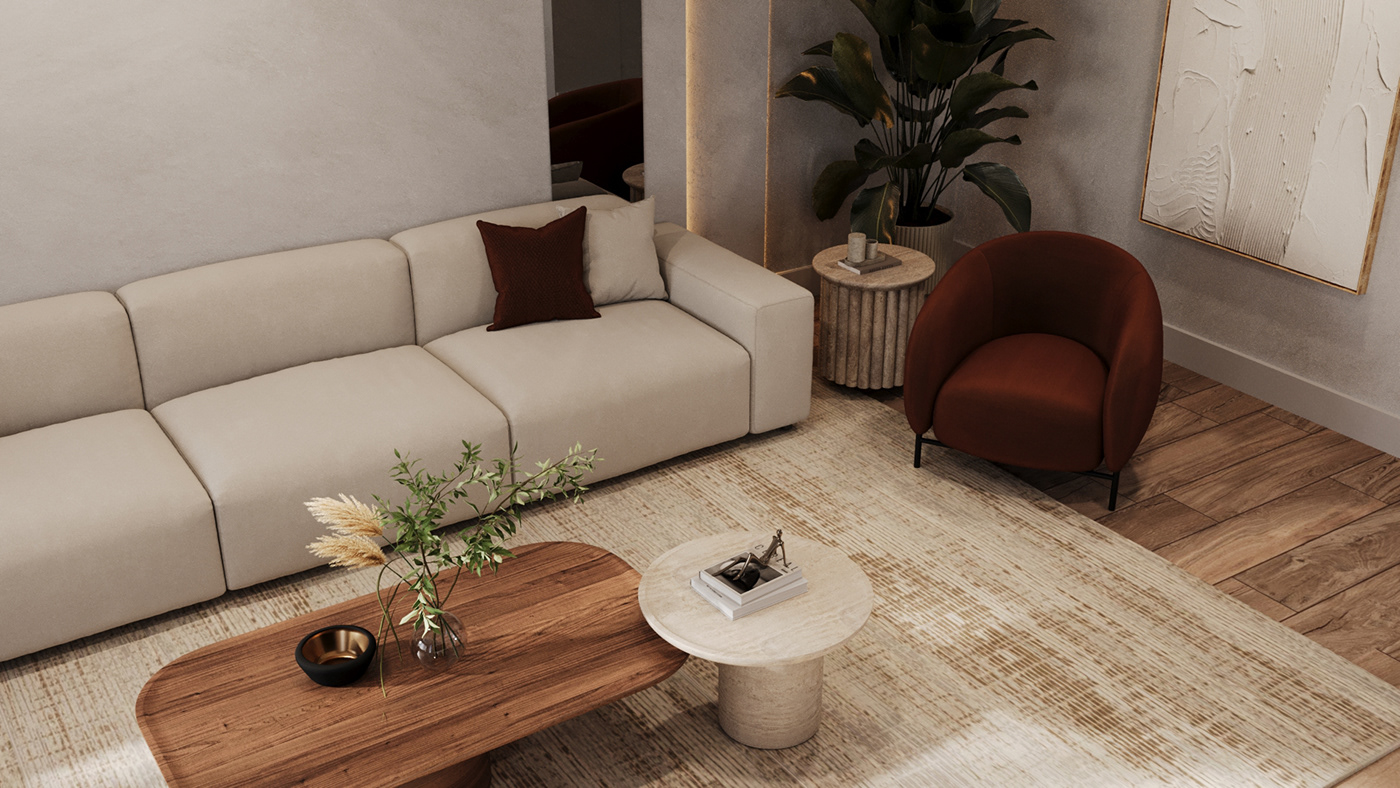 contemporary interior design  living room Ground Floor visualization modern Render Villa design reception