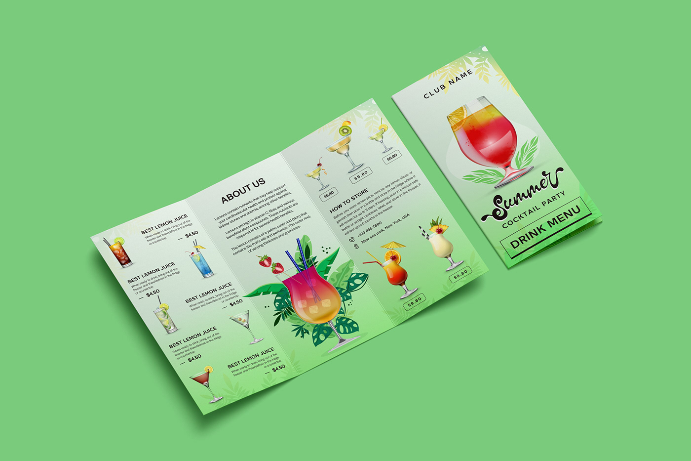 banner brand identity brochure design cocktail Flyer Design leaflet party flyer print design  summer trifold brochure