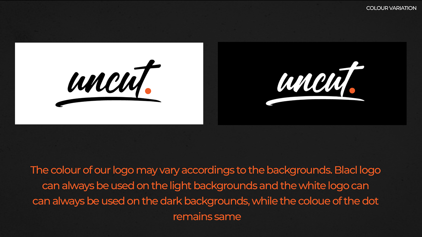design guidelines brand identity brand guidelines Black and orange channel branding