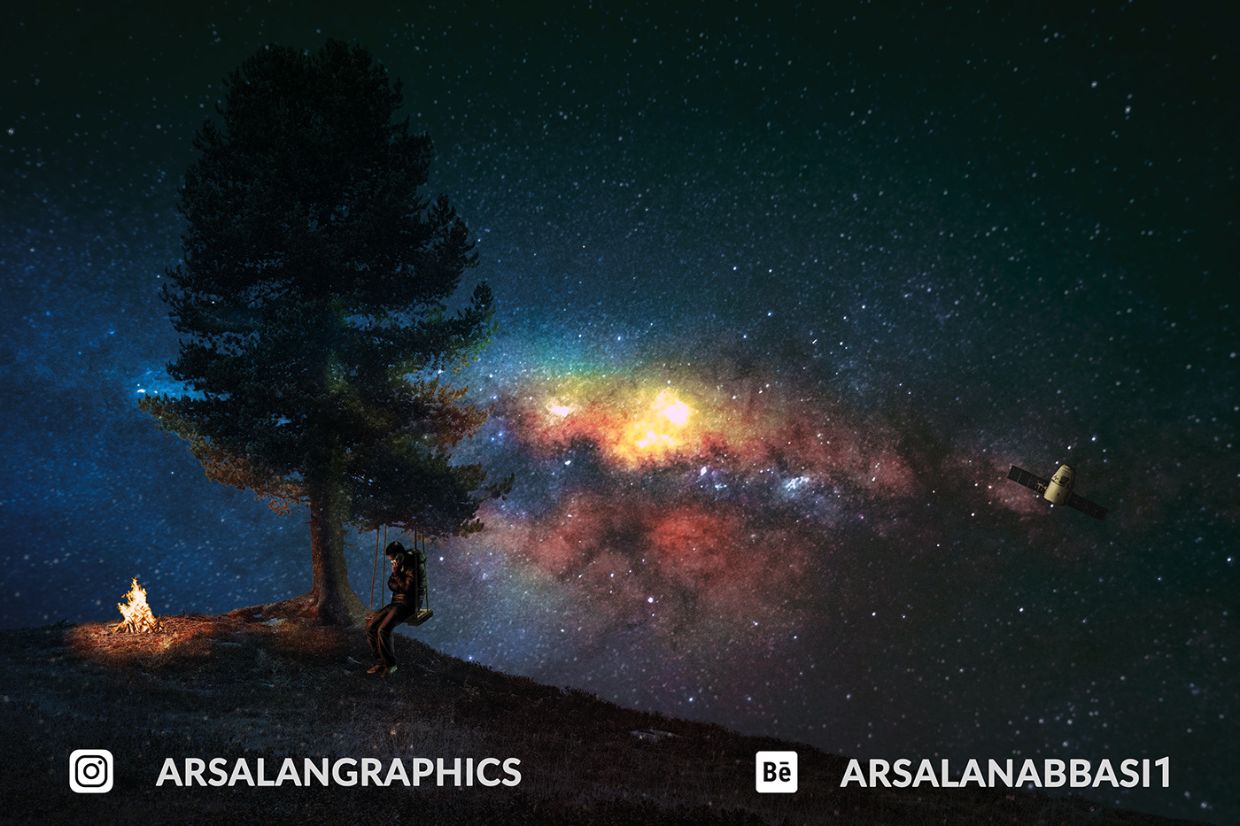 Adobe Photoshop Behance Creativity firecamp galaxy high resolution imagination instagram Photo Manipulation  swing