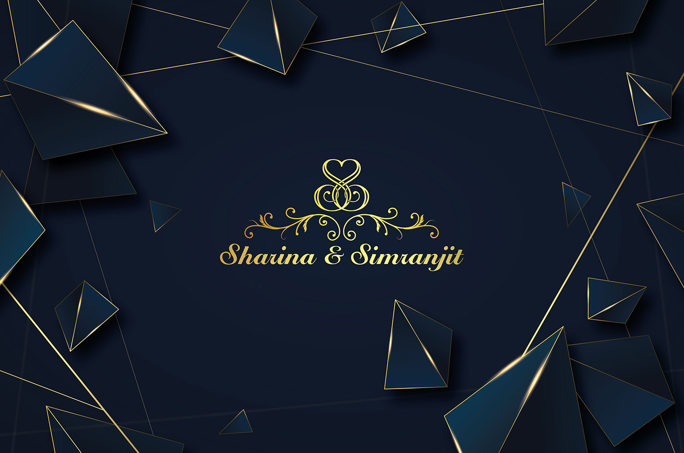 graphic design  Logo Design monogram wedding luxury gold elegant flat art