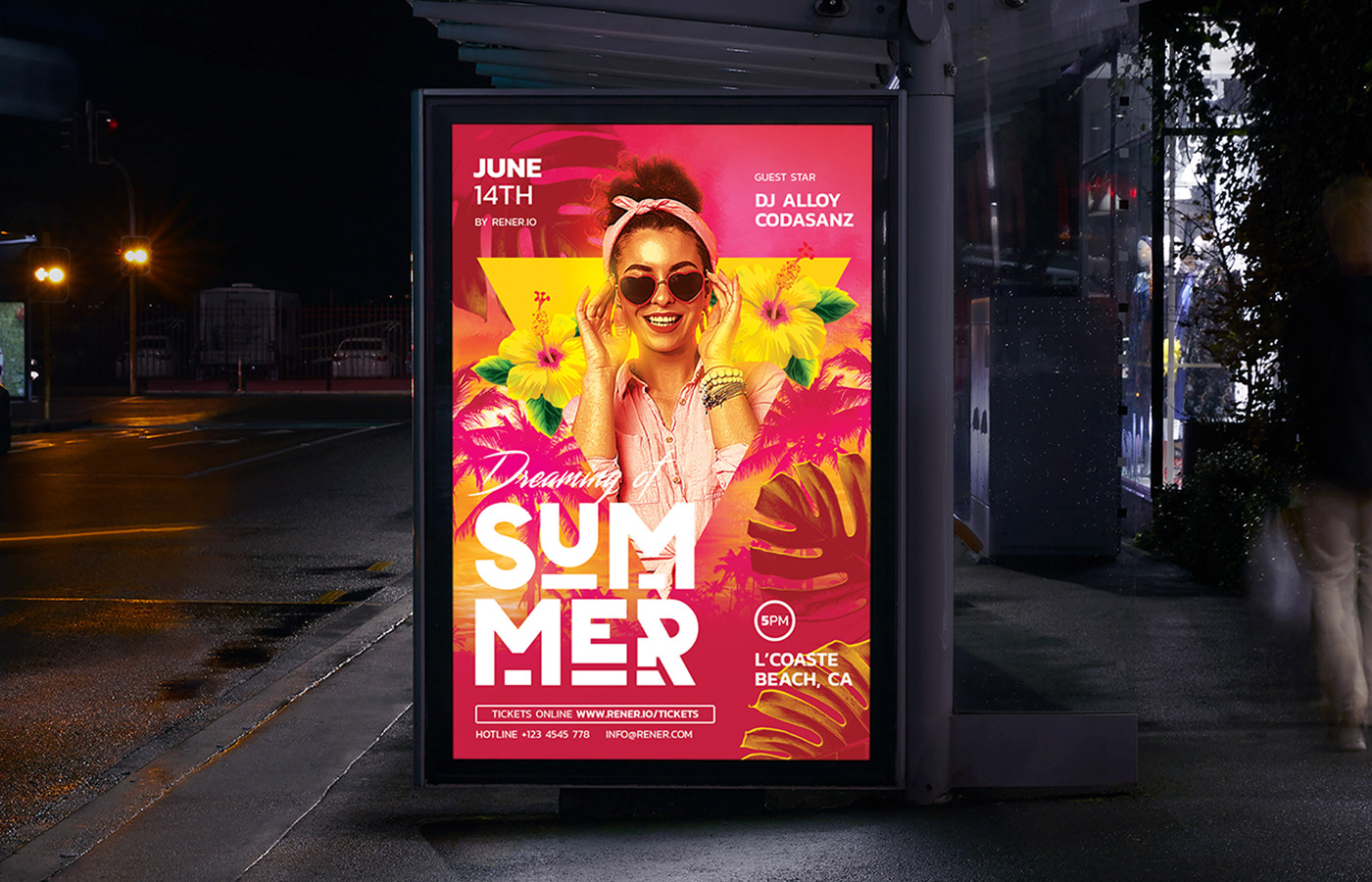 beach creative market dj Event flyer flyer template holidays party summer Tropical