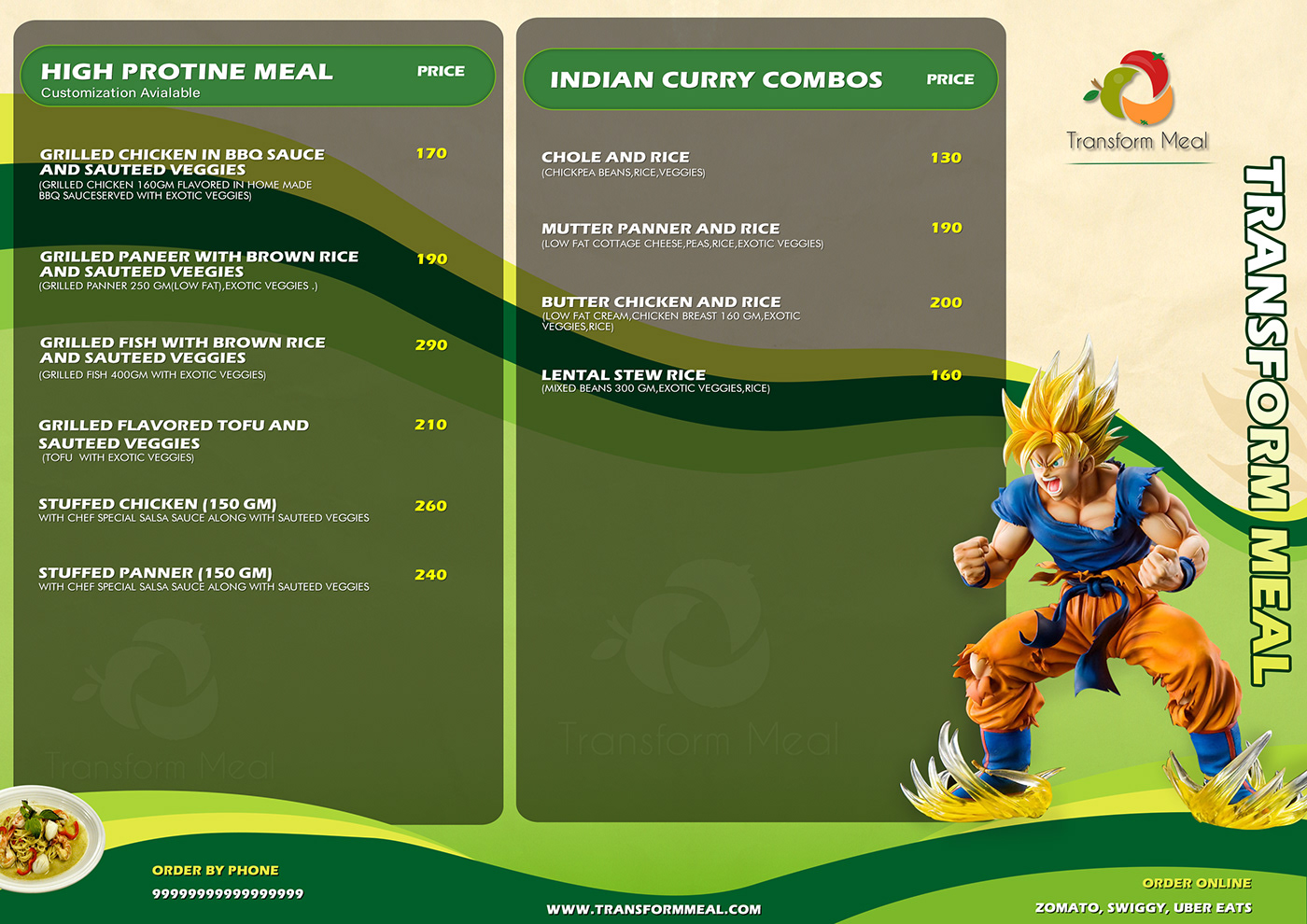 Transform Meal restaurant menu restaurants Menu style hotel menu lunch menu MEAL MENU graphics menu