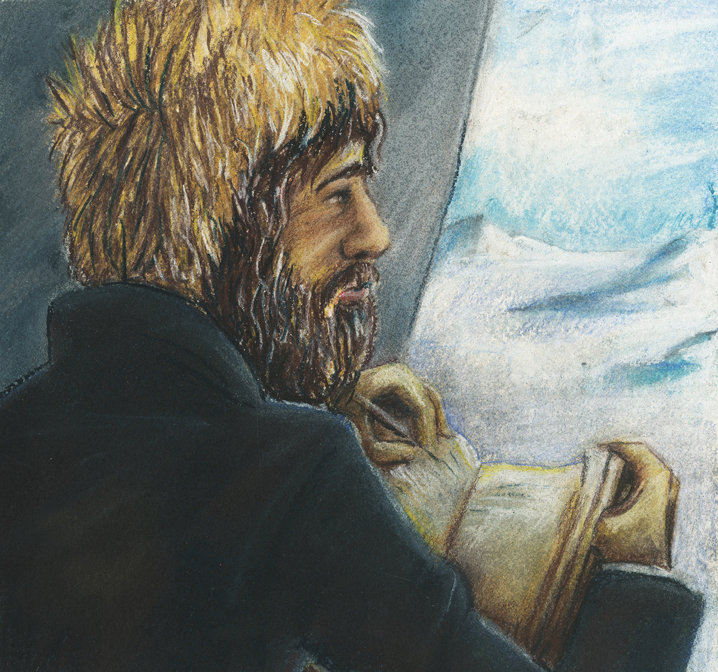 Arctic exploration historical NonFiction fiction pastel Drawing  john franklin short story Diary