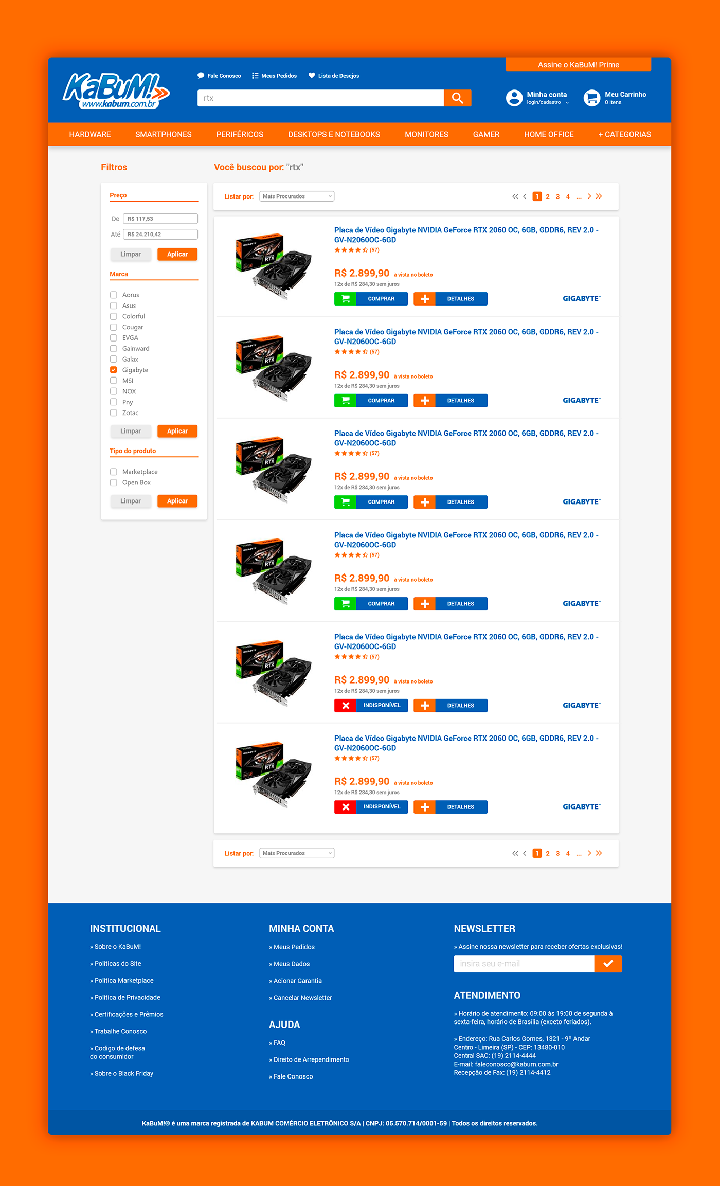 e-commerce hardware Kabum PC redesign Web Web Design 