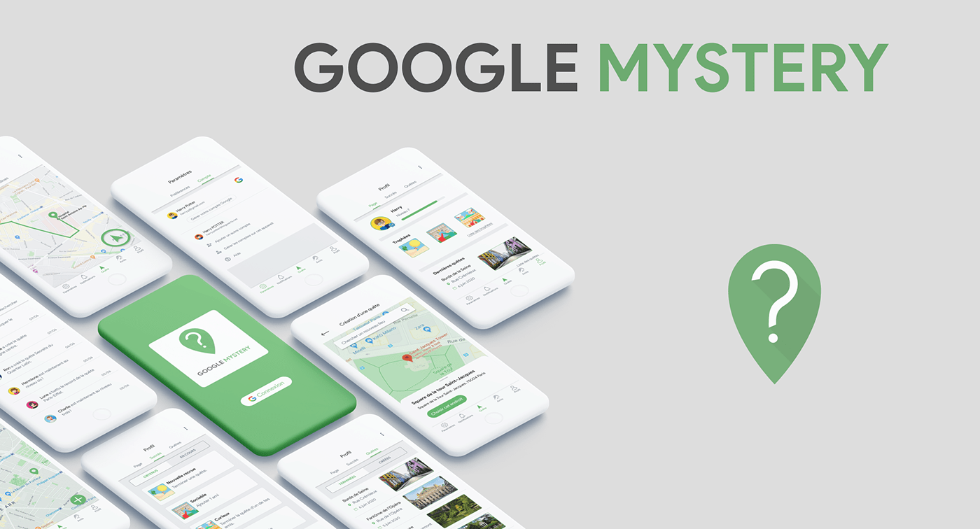 app google mystery UI google app Interface Mobile app product design  prototype ux