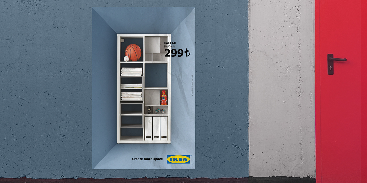 ikea design poster Outdoor organizer istanbul TBWA art direction  graphic design  Space 