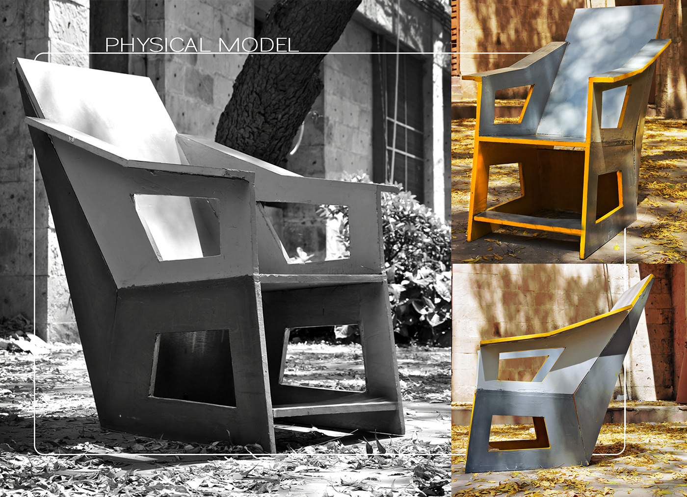 product design  industrial furniture 3D interior design  geometric destijl