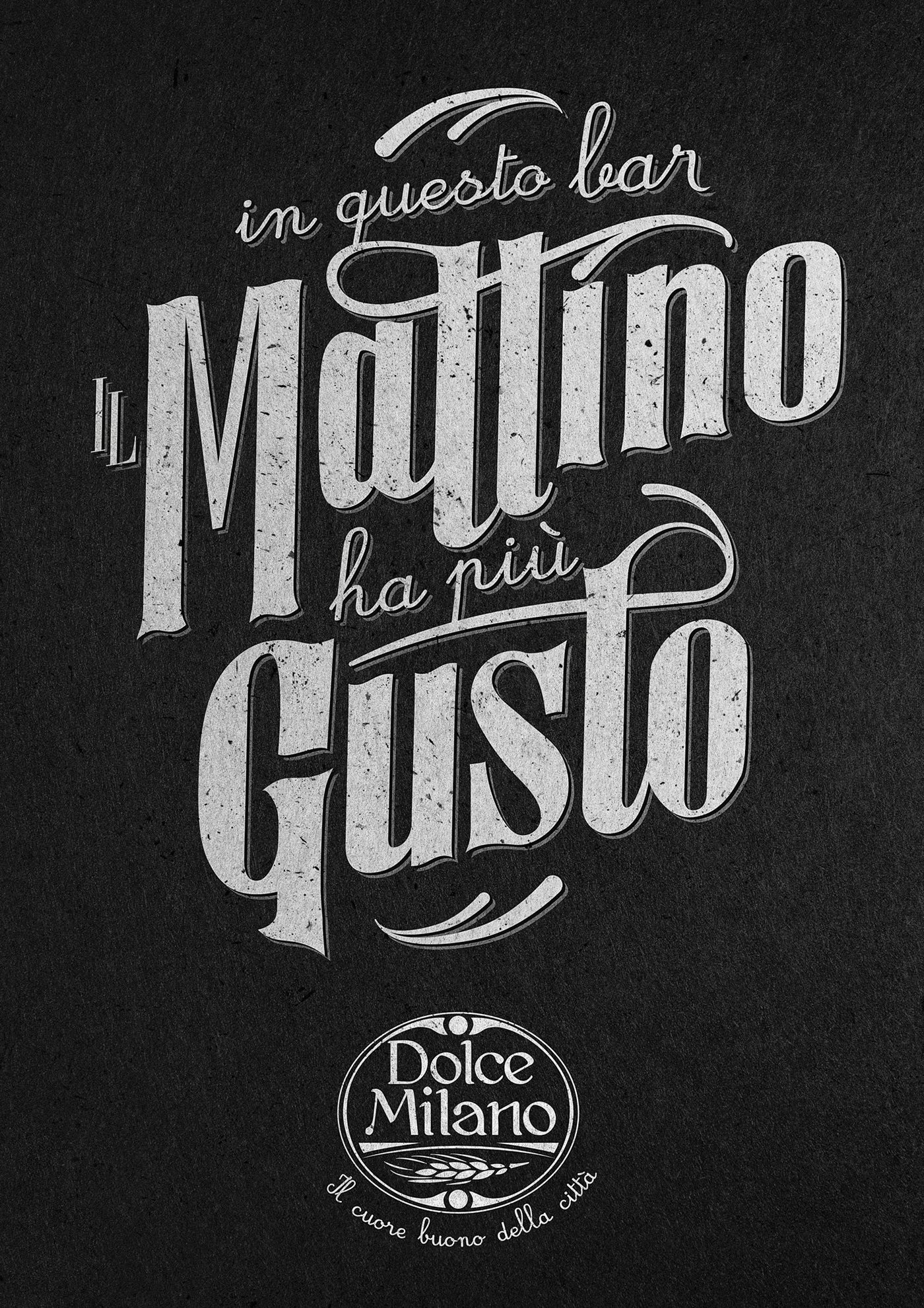 typography   dolce milano poster graphic studiovais Patisserie breakfast bakery