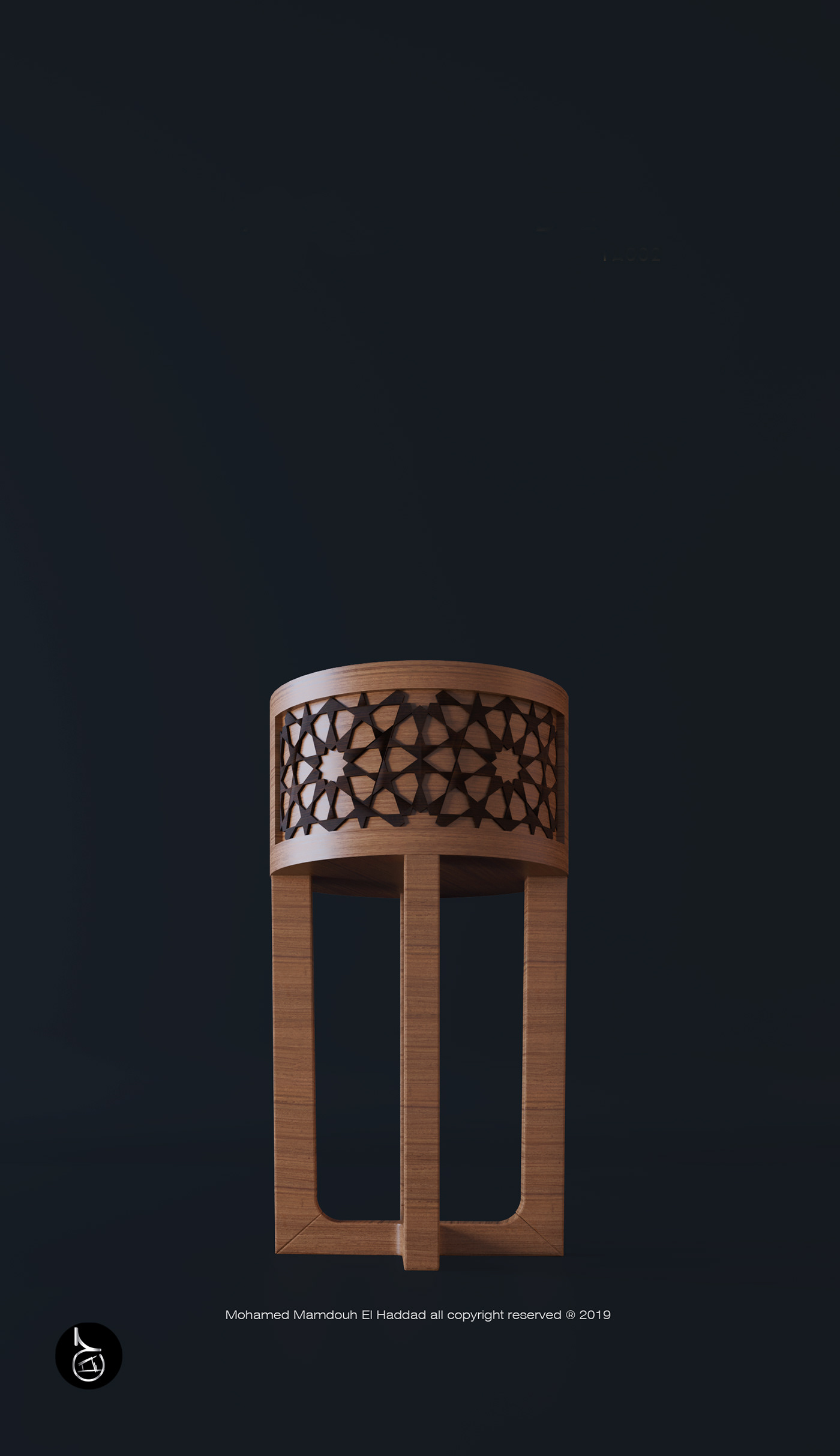furniture design  product design  modeling Arabesque side table table wood islamic modern geometric