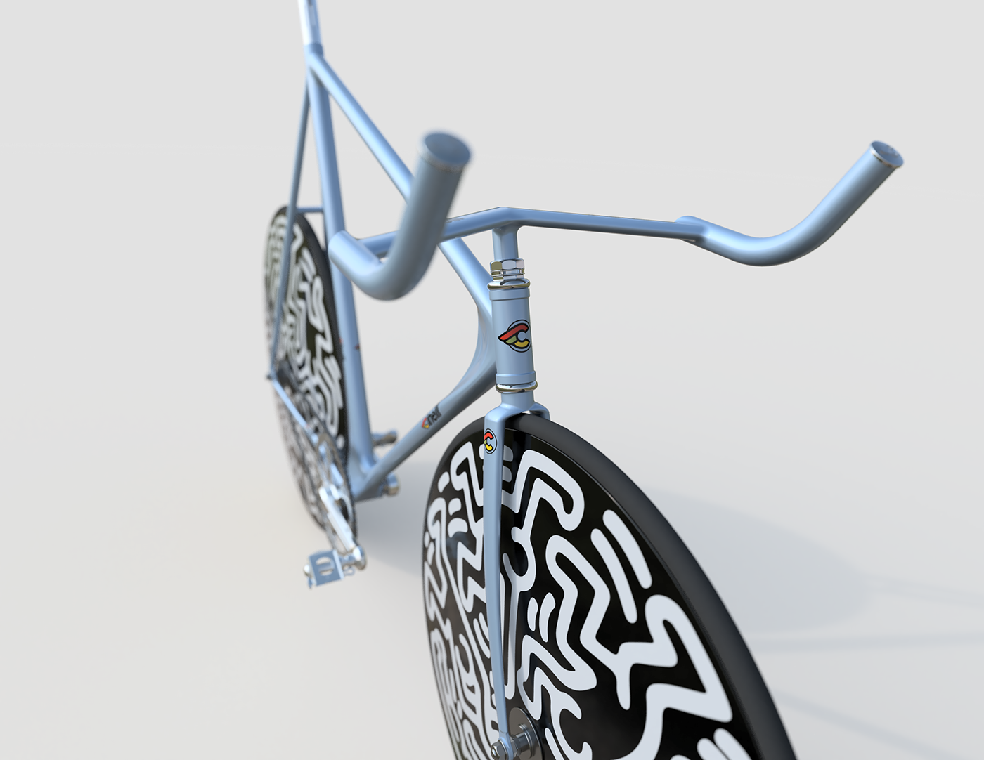 cinelli laser Keith Haring design Bicycle Bike Pursuit wheel carbon bikedesign