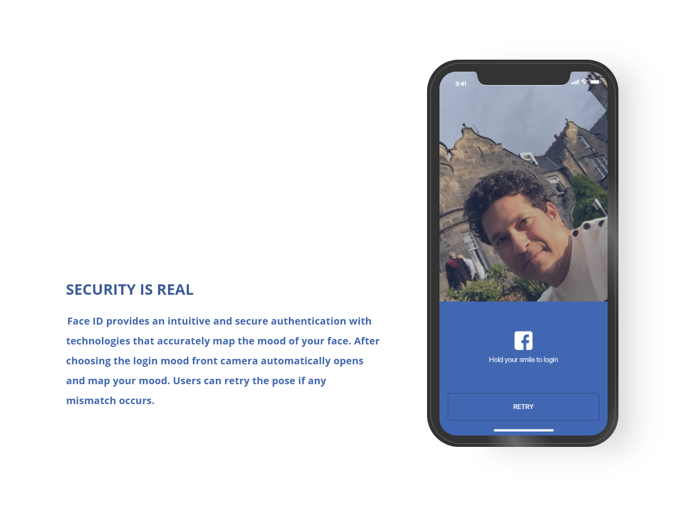 mobile facebook login security UI ux future redesign blue mobapp