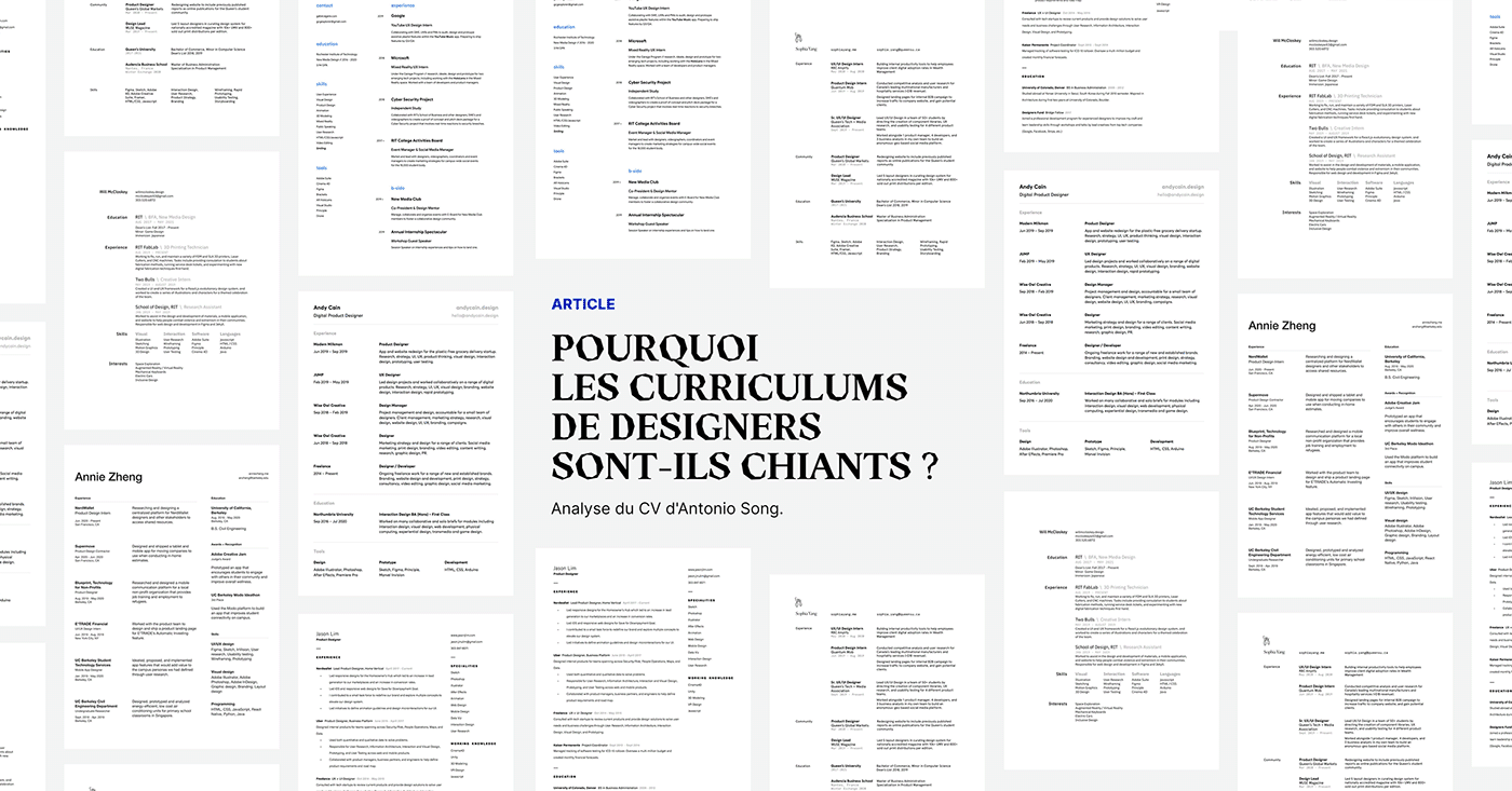 article CV design French