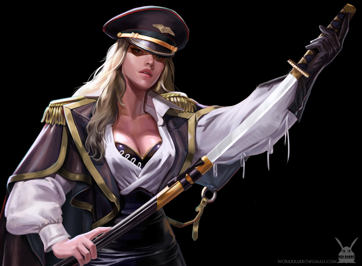 Admiral characters concept concept art Digital Art  game design  girl Military girl portrait