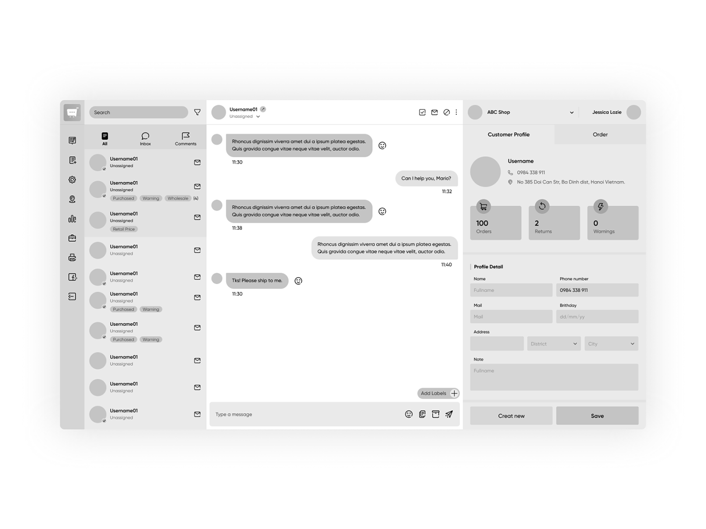 dashboard management messager Retail sale UI ux visual design Web Design 